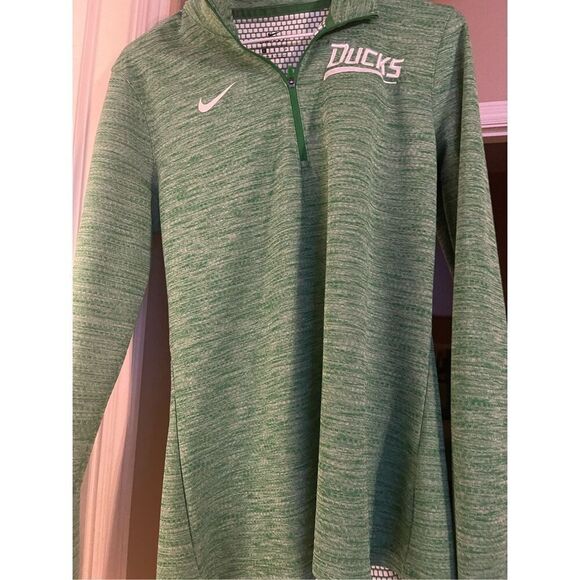 Nike Women's Heathered Green 1/4 Zip Pullover Active Wear Sweatshirt Size L Oreg - Picture 16 of 16